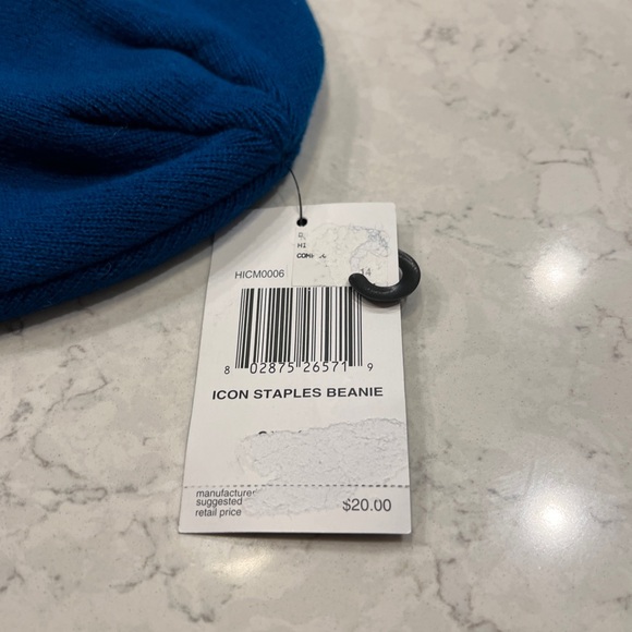 NWT HURLEY Icon Staples Beanie Hat Solid Blue Knit Embroidered Logo Men’s O/S - Picture 4 of 6